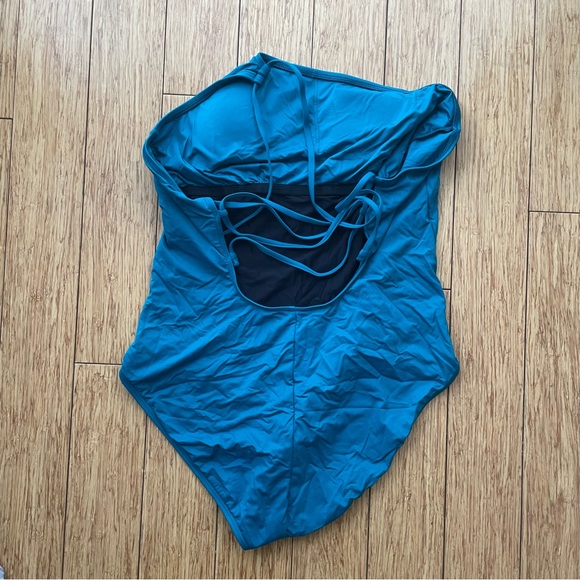 La Blanca One Shoulder Teal One Piece Swimsuit - Picture 2 of 3